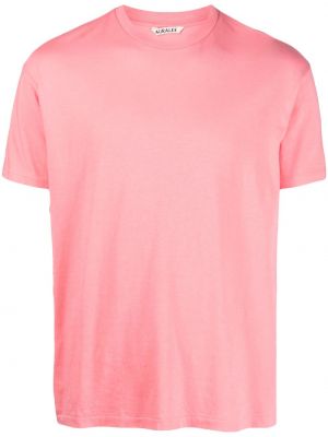 Kokvilnas t-krekls ar apaļu kakla izgriezumu Auralee rozā