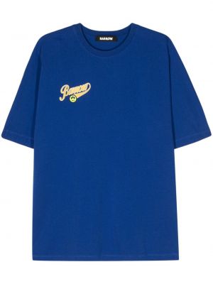 Памучна тениска с принт Barrow синьо