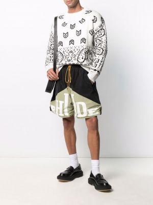Bavlněný svetr s potiskem s paisley potiskem Rhude bílý