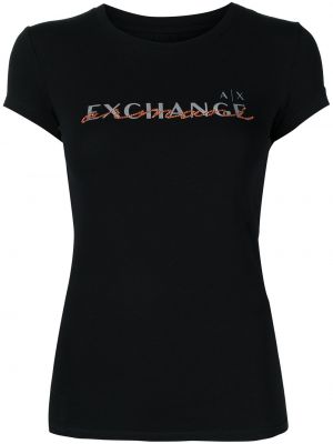 Trykt t-skjorte Armani Exchange svart