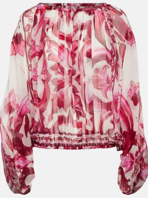Svilena bluza od šifona s printom Dolce&gabbana ružičasta