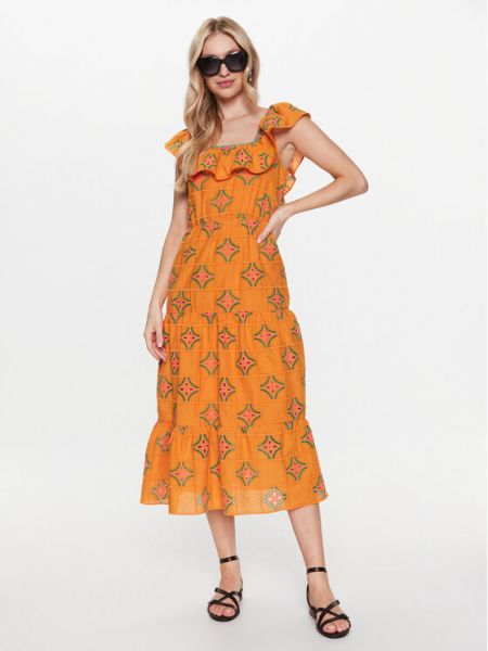 Платье Naf Naf оранжевое