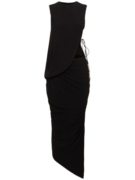 Sukienka długa z wiskozy asymetryczna Christopher Esber czarna