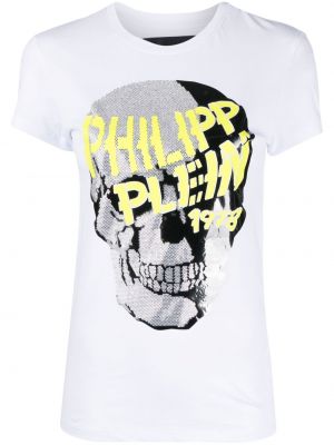 V-ringad t-shirt Philipp Plein vit