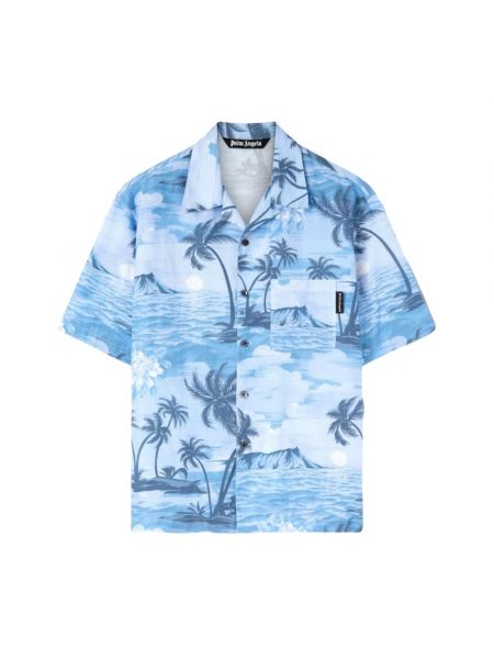 Hemd mit print mit paisleymuster Palm Angels blau