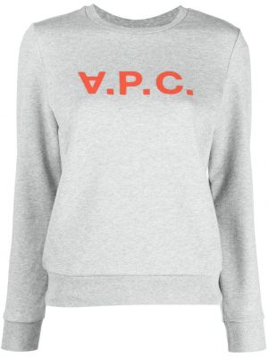 Tryckt sweatshirt i bomull A.p.c. grå