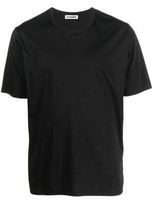 T-shirt en coton avec manches courtes Jil Sander noir