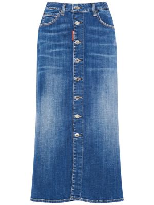 Spódnica jeansowa na guziki Dsquared2 niebieska