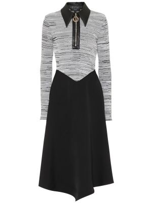 Viskózové kožené pletené šaty Ellery - černá