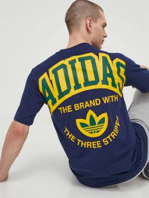 Pamučna majica Adidas Originals plava