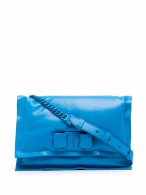 Bolsa de hombro con lazo Salvatore Ferragamo azul