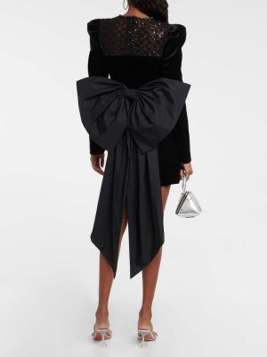 Žametna obleka iz rebrastega žameta Rebecca Vallance črna
