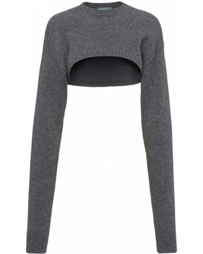 Pullover mit rundem ausschnitt Prada grau