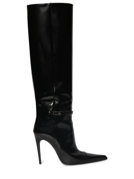 Botas de cuero con hebilla Saint Laurent negro