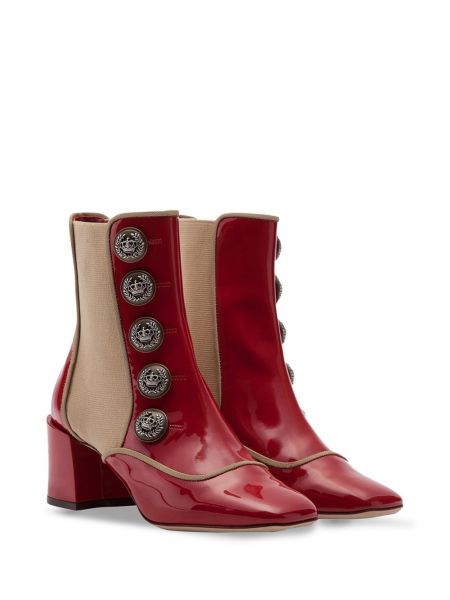 Ankle boots na guziki Dolce And Gabbana czerwone
