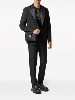 Pantalon cargo avec applique Versace noir