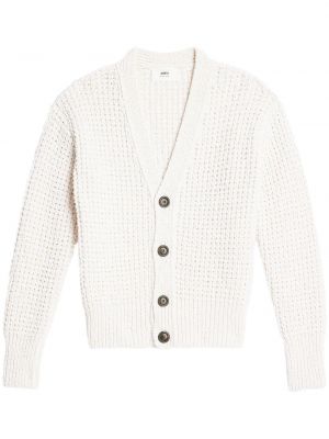 Cardigan con scollo a v Ami Paris bianco