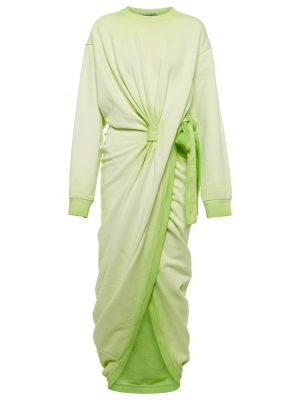 Памучна миди рокля Y Project зелено