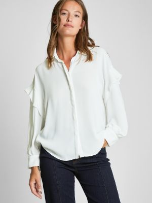 Женская рубашка с длинными рукавами и рюшами Trucco белый