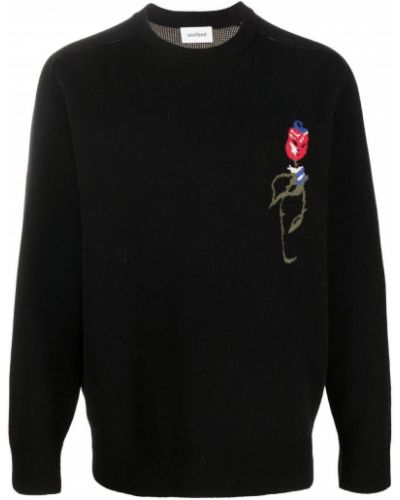 Sweter w kwiatki Soulland czarny