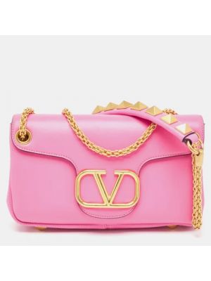 Bolso cruzado de cuero Valentino Vintage rosa