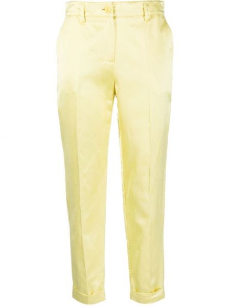 Saténové rovné nohavice P.a.r.o.s.h. žltá