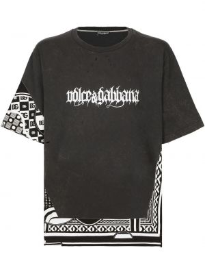 Тениска с принт Dolce & Gabbana черно
