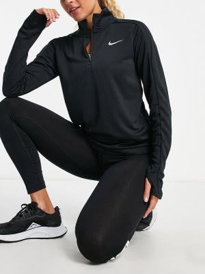 Футболка на молнии с длинным рукавом Nike черная
