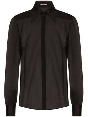 Priehľadná košeľa so sieťovinou Dolce & Gabbana čierna