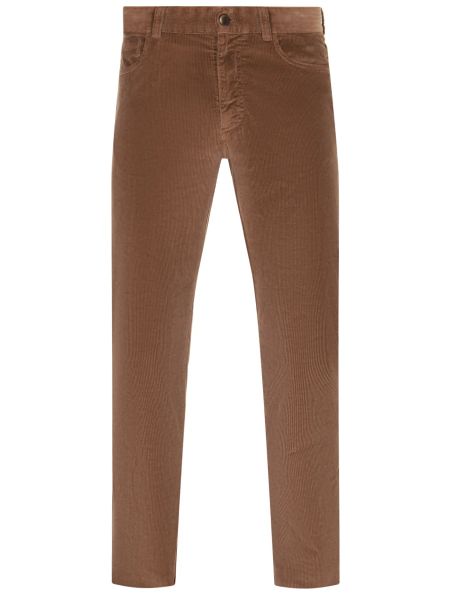 Вельветовые прямые джинсы Canali коричневые