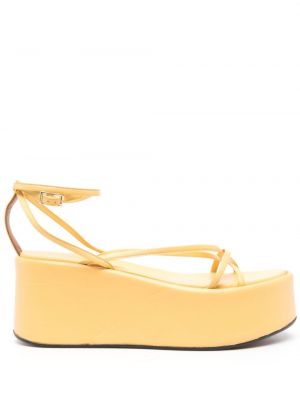 Kožené sandále na platforme Atp Atelier žltá