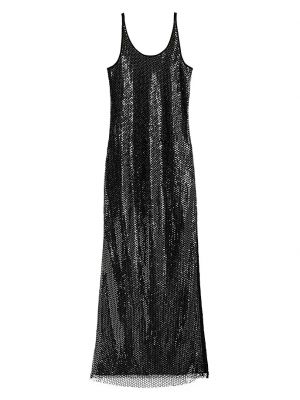 Платье с пайетками с сеткой Rag & Bone черное