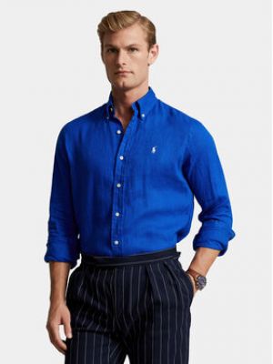 Slim fit košile Polo Ralph Lauren modrá