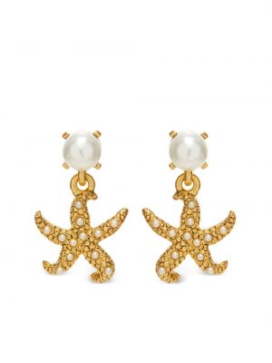 Fülbevaló gyöngyökkel Oscar De La Renta aranyszínű