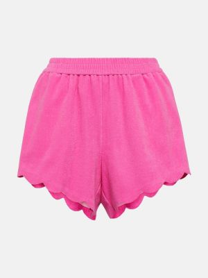 Pantaloncini a vita alta di cotone Marysia rosa