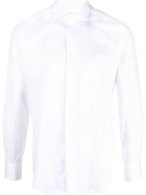 Chemise en coton avec manches longues D4.0 blanc