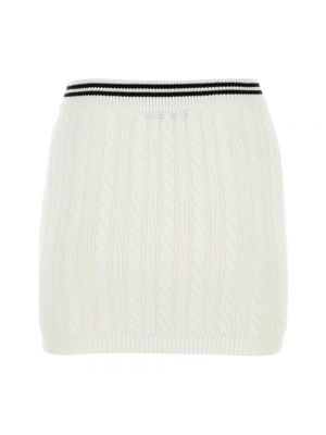 Mini falda de algodón Alessandra Rich blanco