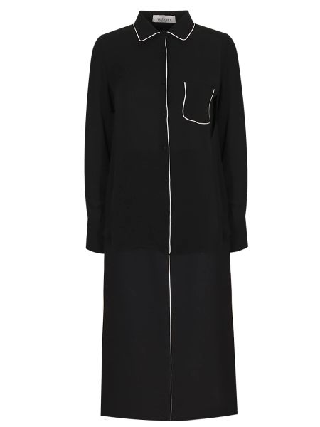 Черный шелковый костюм Valentino Pap