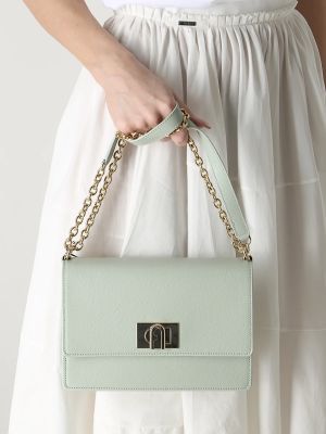 Кожаная сумка Furla зеленая
