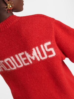 Pull en alpaga en tricot Jacquemus rouge