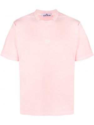 Тениска бродирана Stone Island розово