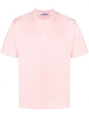 T-shirt med broderi Stone Island rosa