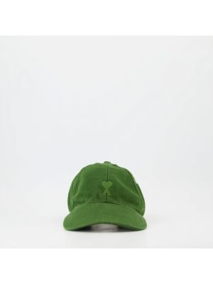 Haftowana czapka z daszkiem w serca Ami Paris zielona