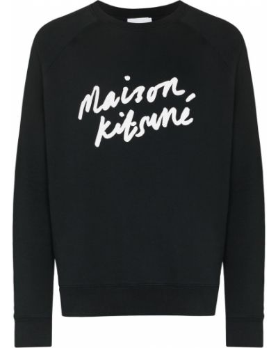 Bomull sweatshirt Maison Kitsuné blå