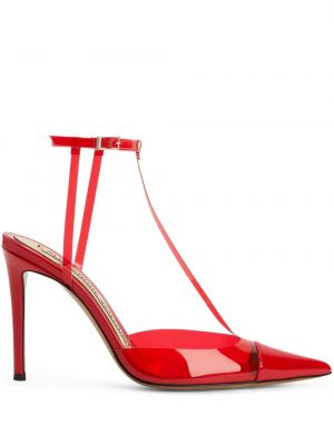 Кожени полуотворени обувки Alexandre Vauthier Червено