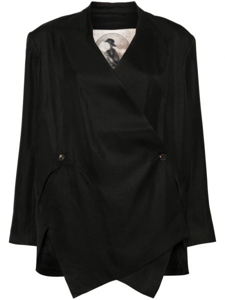 Asymmetrisk lange ærmer blazer Ziggy Chen sort