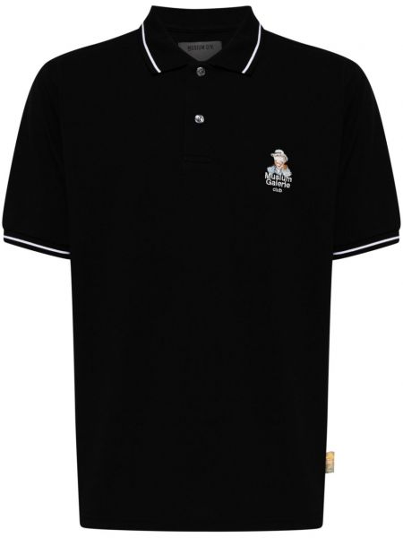 Medvilninis siuvinėtas polo marškinėliai Musium Div. juoda