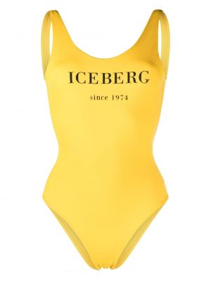 Badeanzug mit print Iceberg gelb