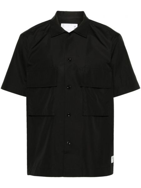 Βαμβακερό πουκάμισο Sacai μαύρο