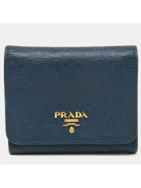 Retro leder geldbörse Prada Vintage blau